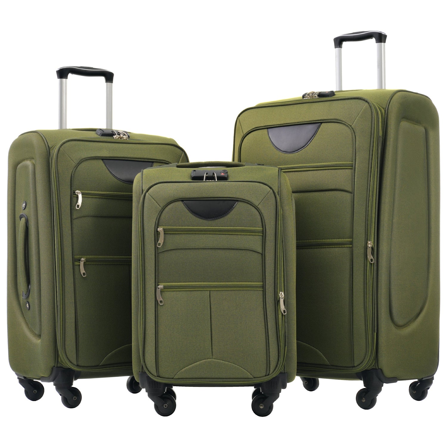 Softside expandable 3-piece luggage set with spinner wheels