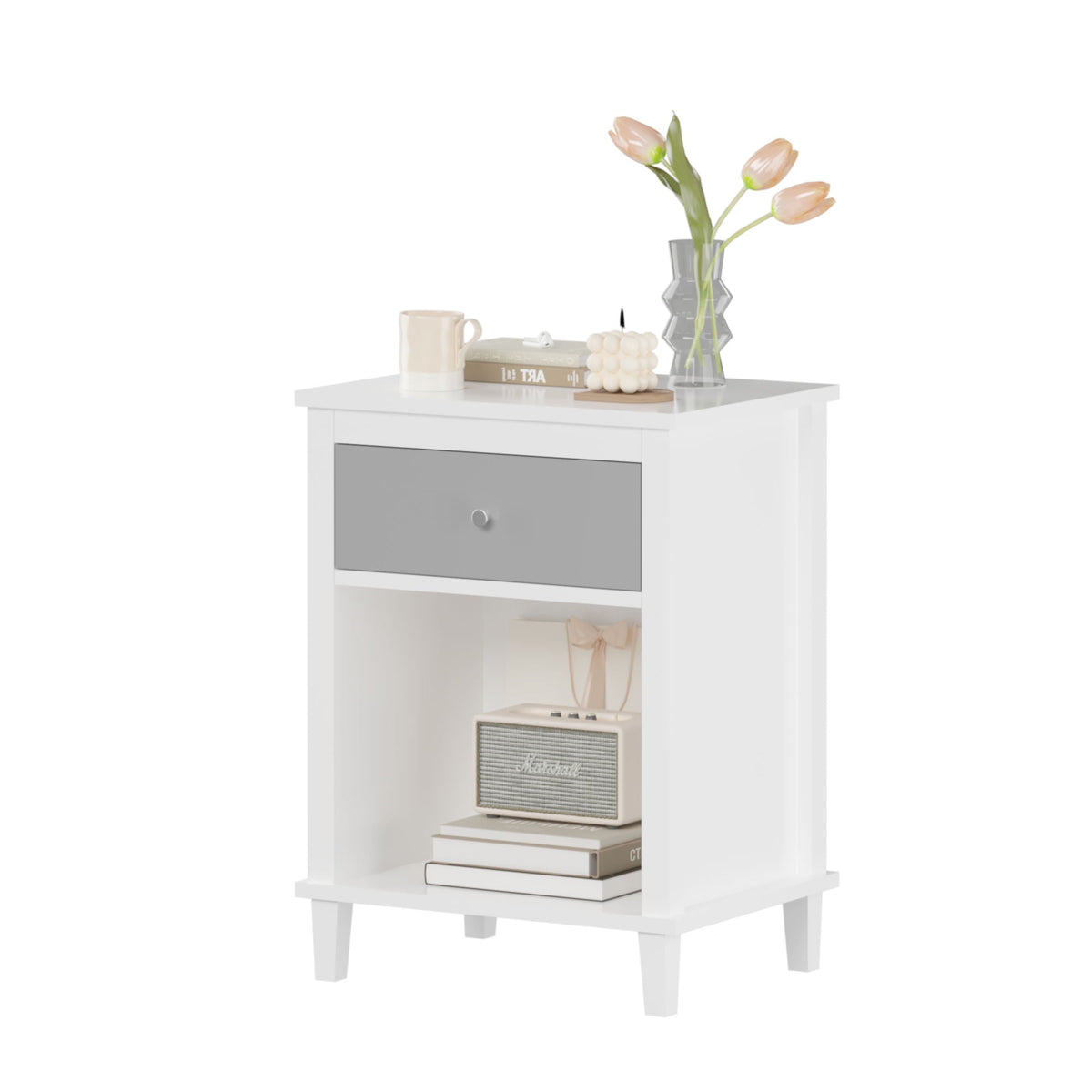 Nightstand With 1 Drawer 1 Shelf