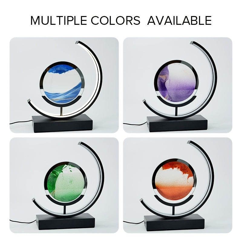 Sandscape Hourglass Table Lamp – Moving Sand Art LED Gift Light for Decor