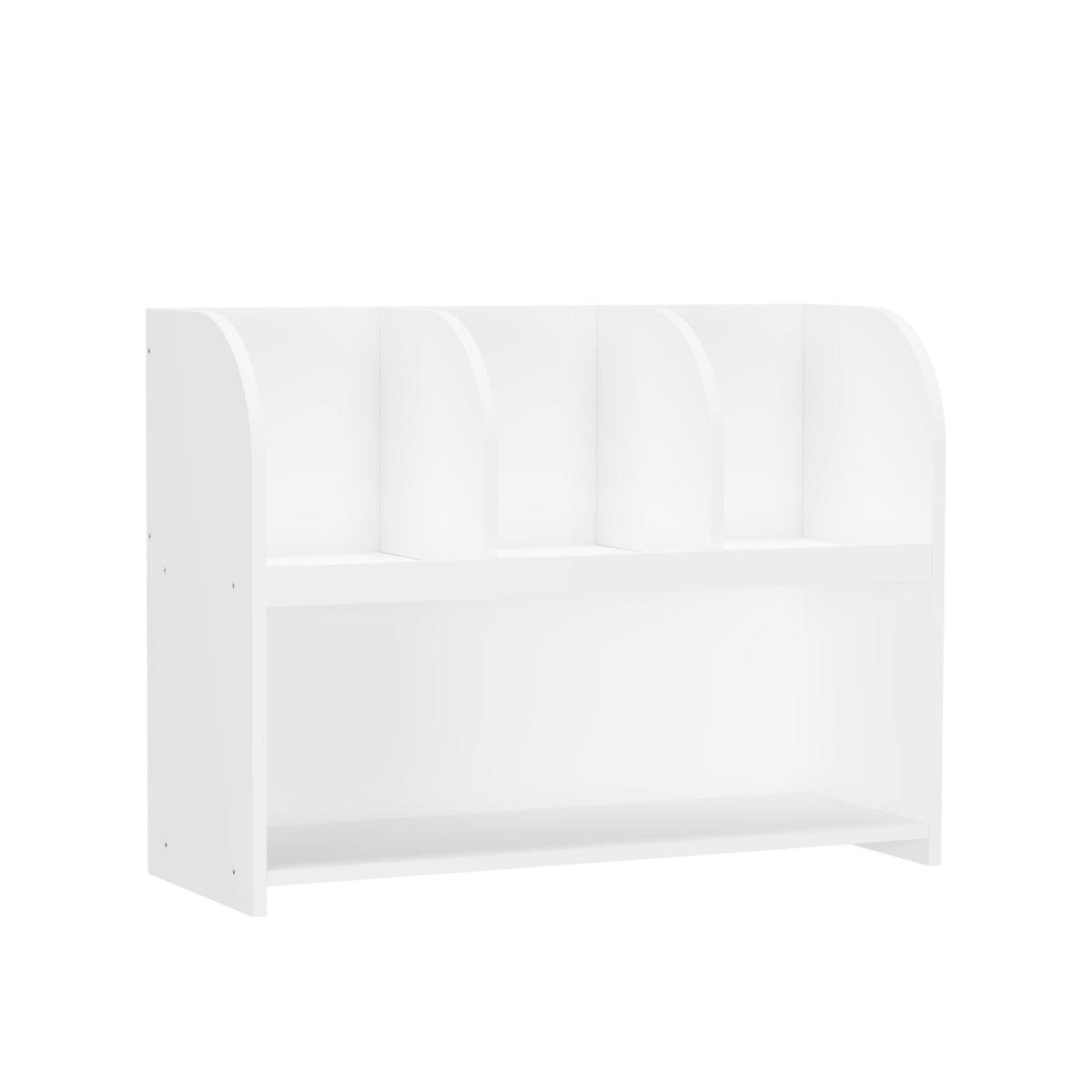 White Bookcase with 4 Compartments - Storage Shelf for Toys and Books