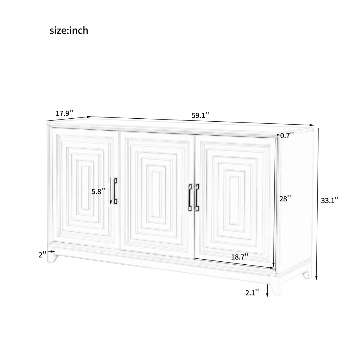 TV Stand For TVs Up To 65" Modern Entertainment Center Media Console Cabinet