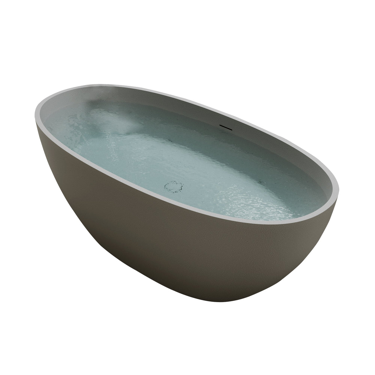 63" Freestanding Bathtub Resin Stone Soaking Bathtub