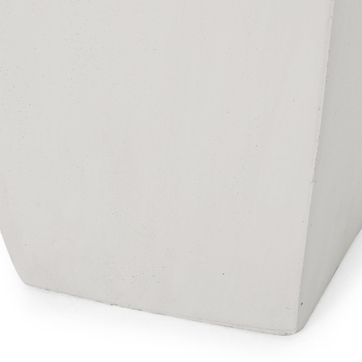 13" Outdoor Modern MGO Small Cast Stone Planter Matte White