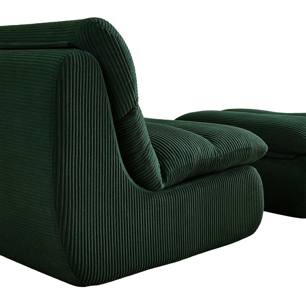 Modern Compressed Lounge Chair with OttomanCozy Corduroy Recliner