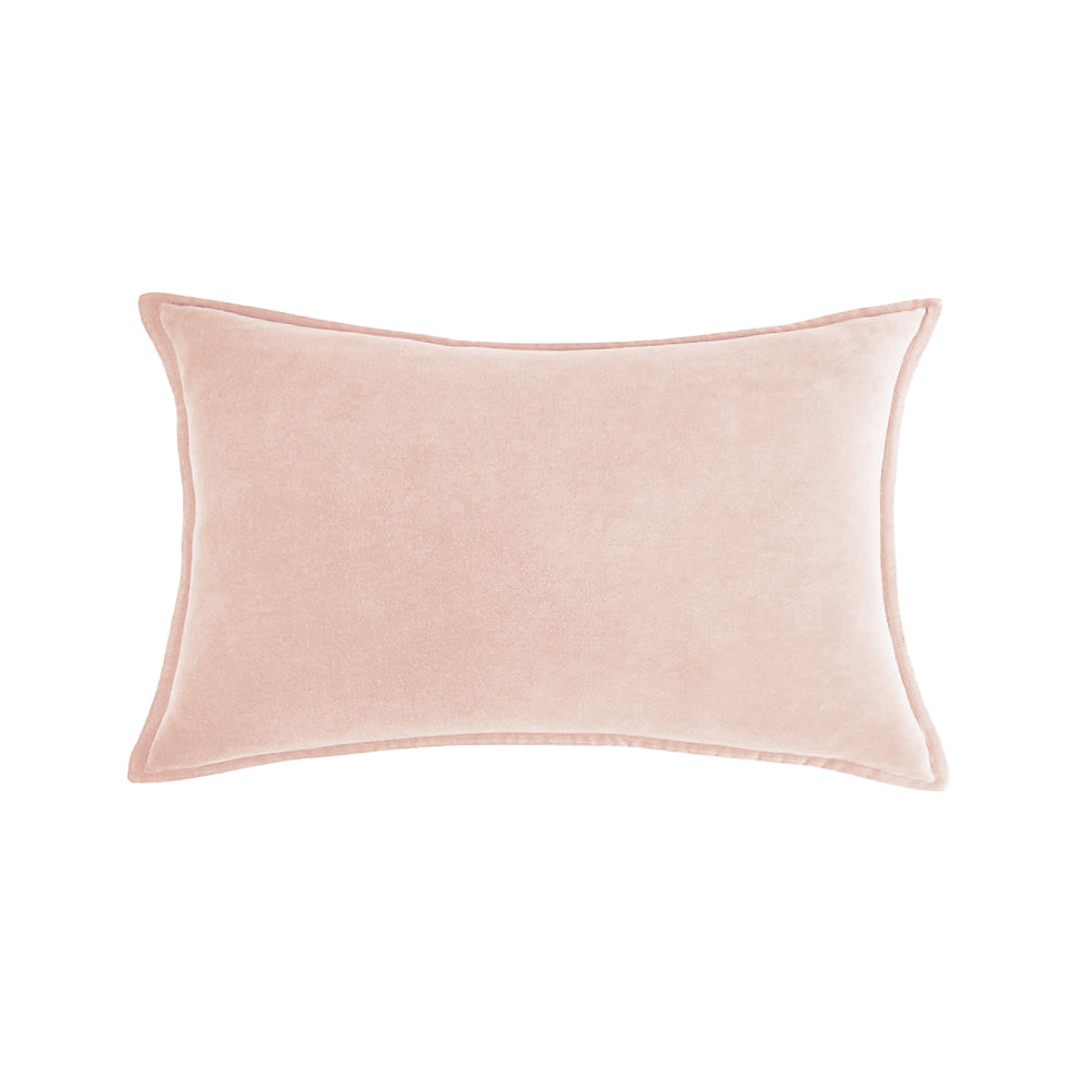 Luxe velvet lumbar pillow 19 colors classic flange edge elegant solid color accent insert included 12"x20"