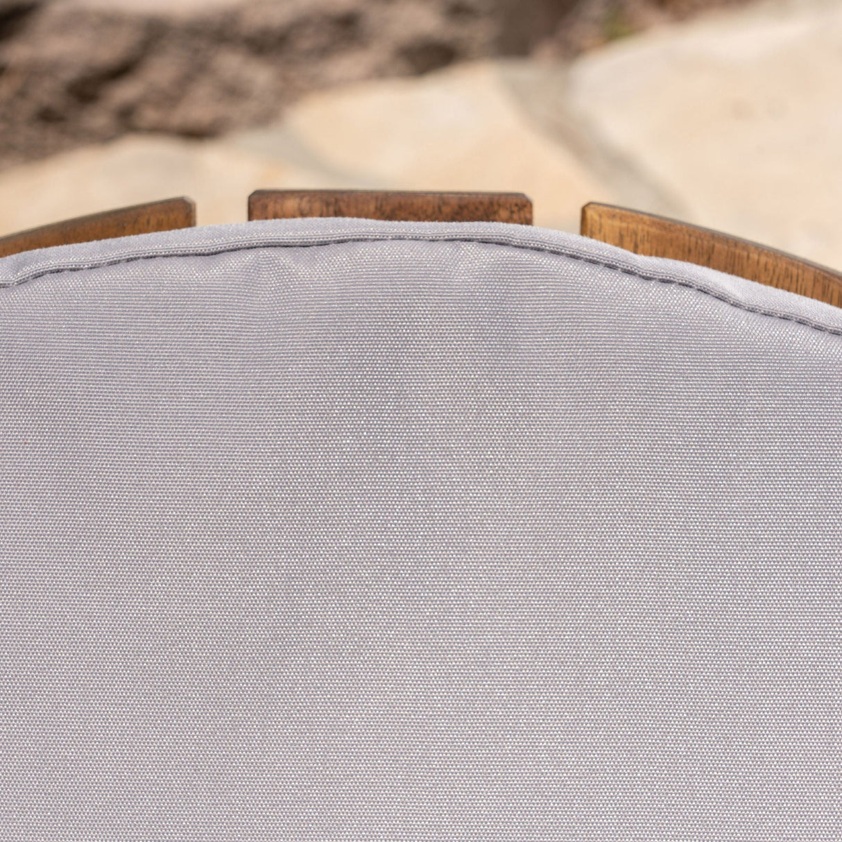 Outdoor Adirondack Chair Cushion With Water Resistant Fabric And Ties - Gray