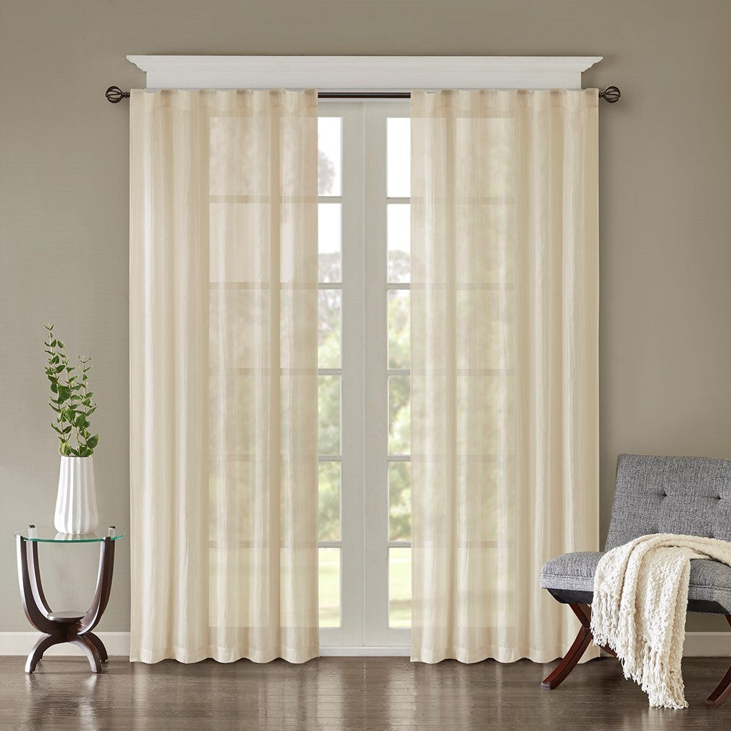 Solid crushed curtain panel pair(2 pcs window panels)