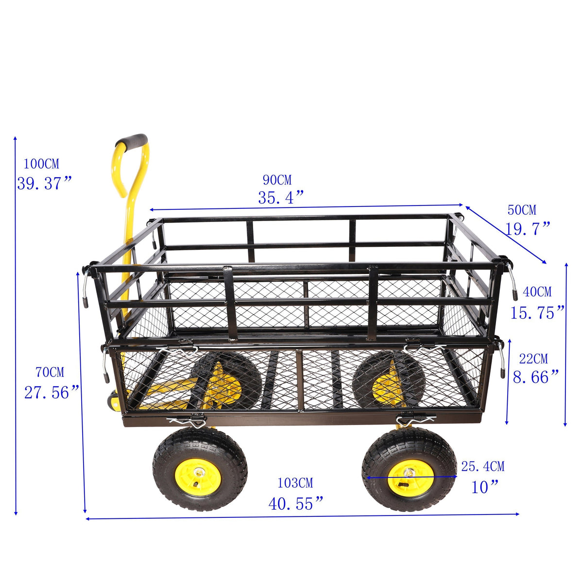 Outdoor Wagon Cart with Metal Frame - Green