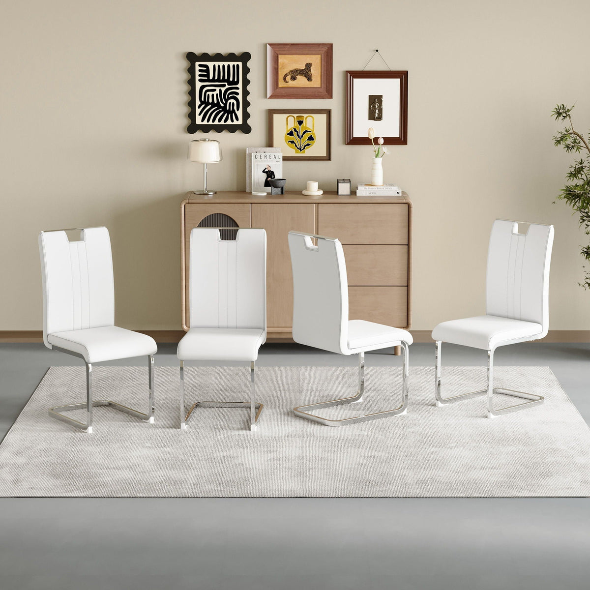 Bow Shaped Ergonomic Chairs with Non-Slip Base - Black or White