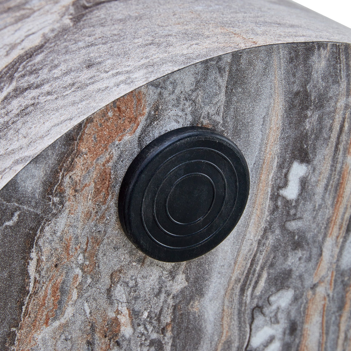 Simple Grey Marble Textured Cylindrical Coffee Table