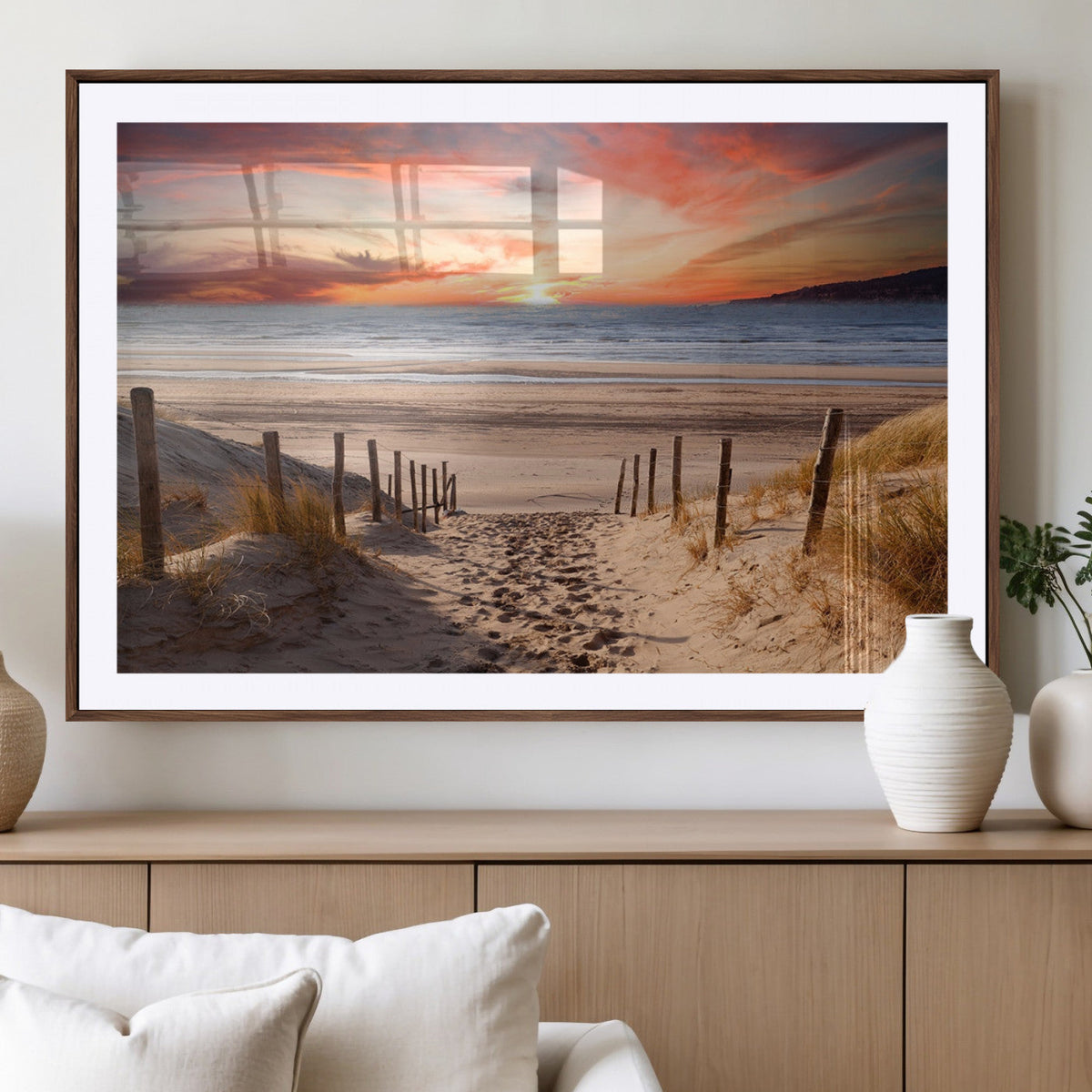 Sunset on the Sea Wall Art Canvas Print