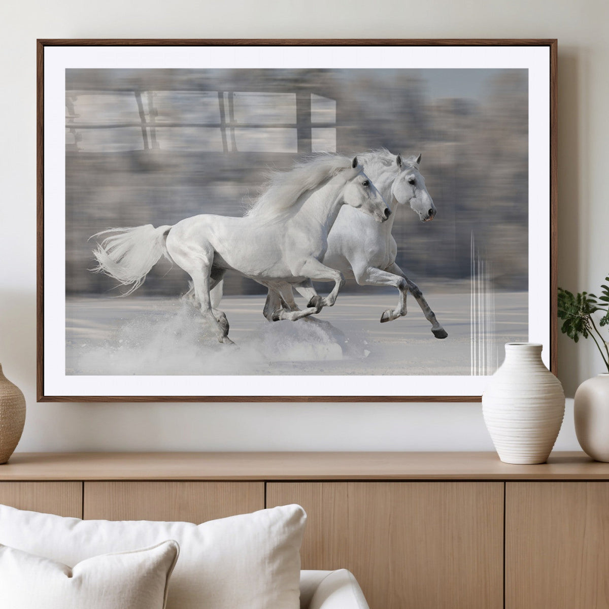The White Horses Wall Art, Framed White Horses Wall Art