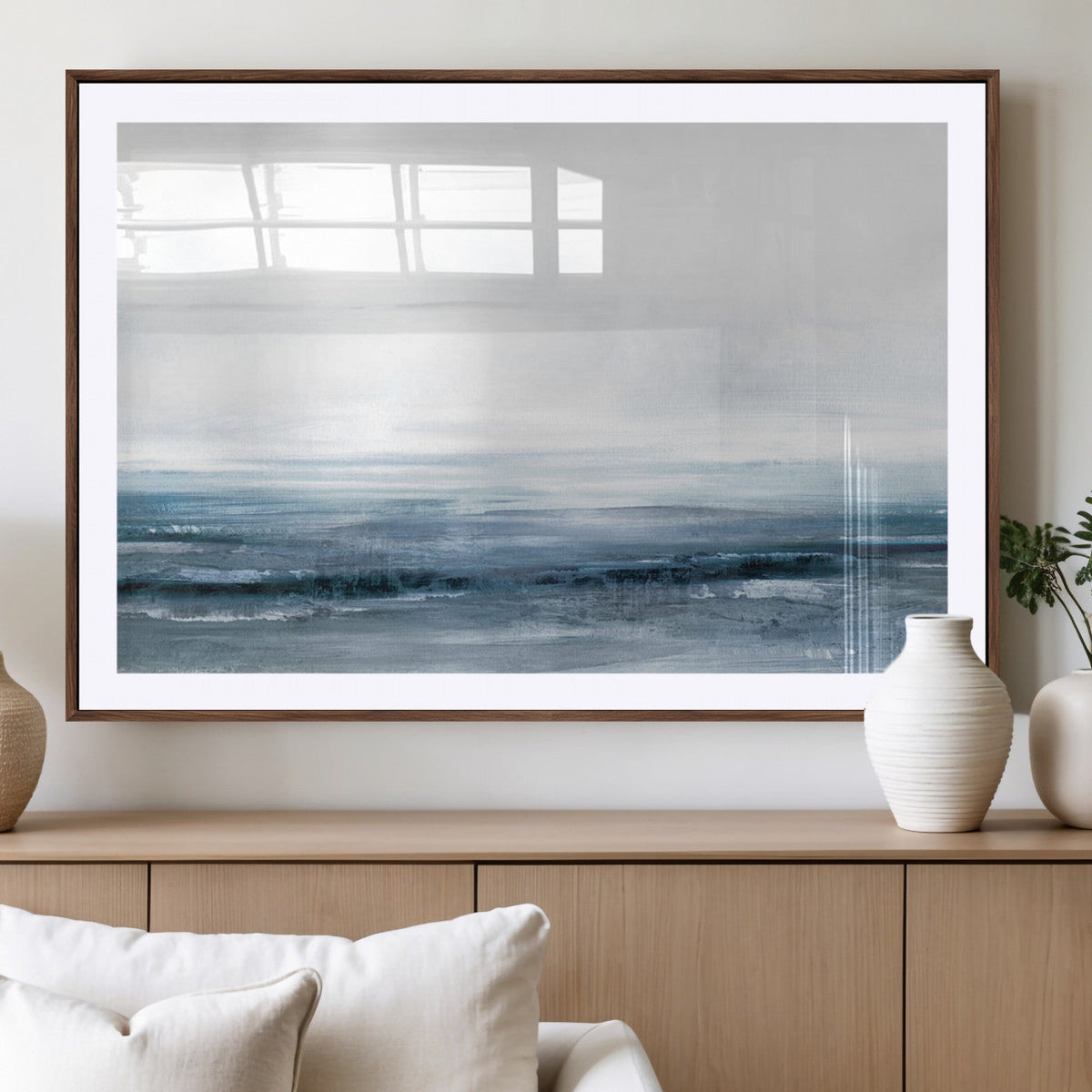 Blue Ocean Abstract Artwork Wall Art Canvas Print