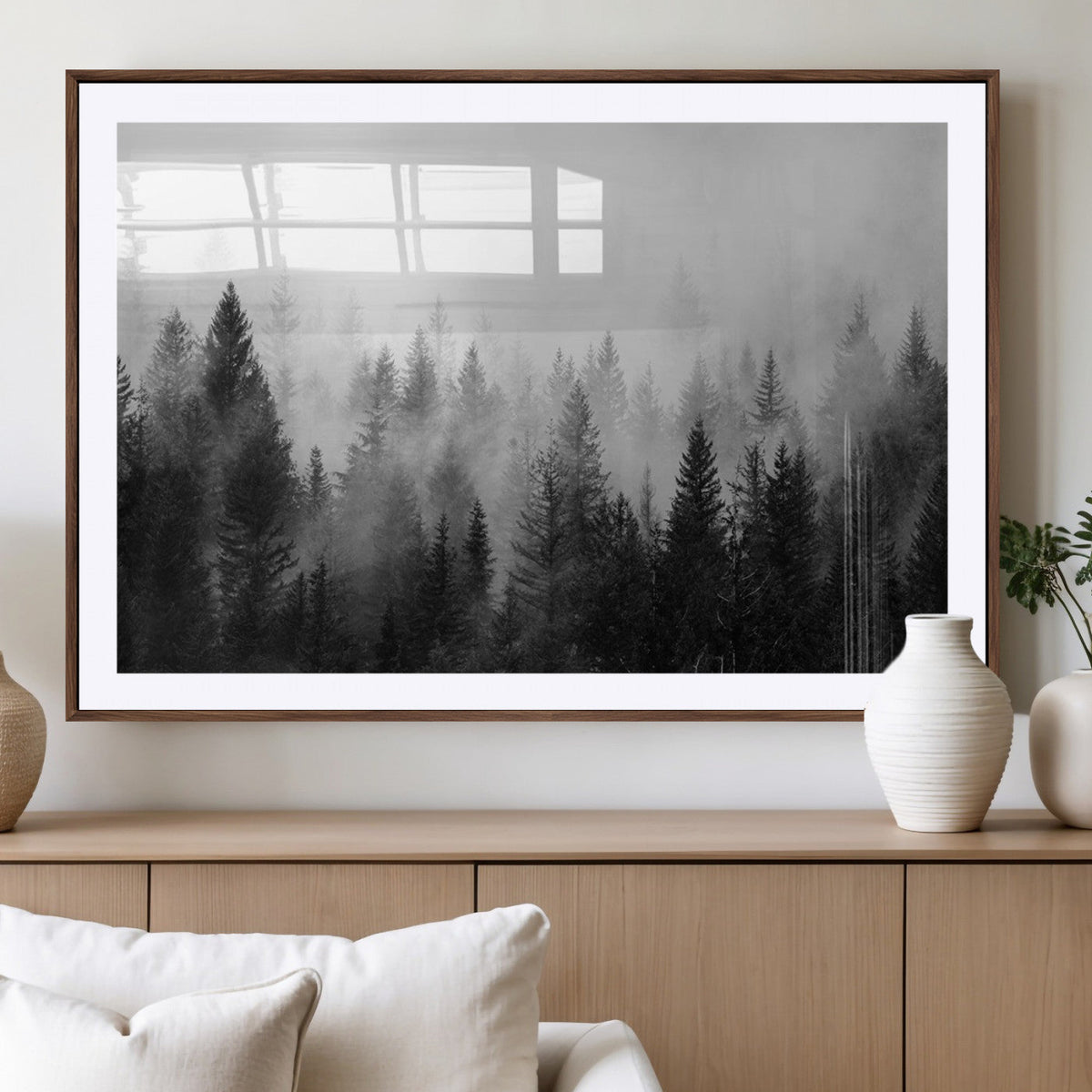 Fogy Forest Canvas Wall Art Print - Mountain Wall Art with