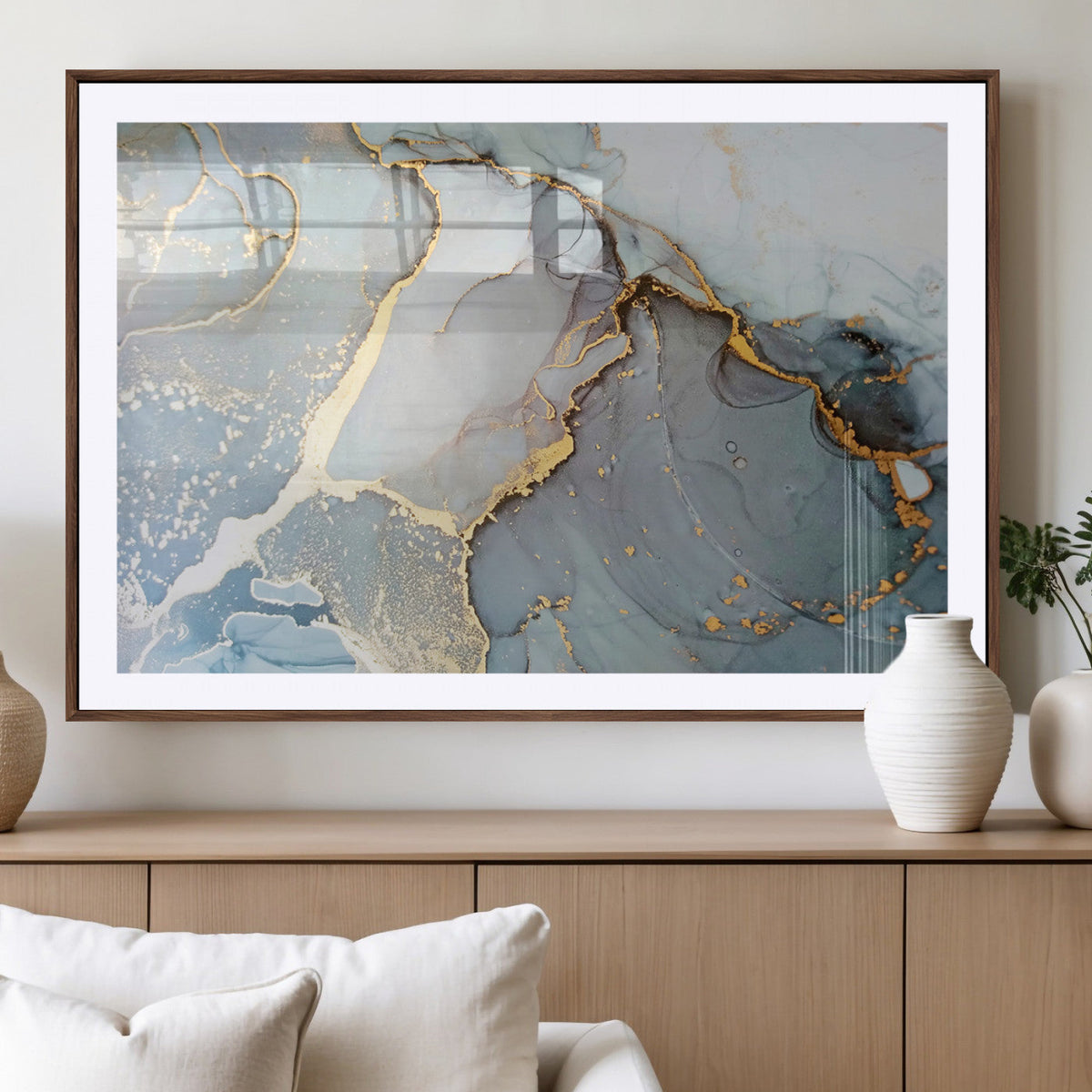 Large Abstract Marble Wall Art Canvas Print for Living Room
