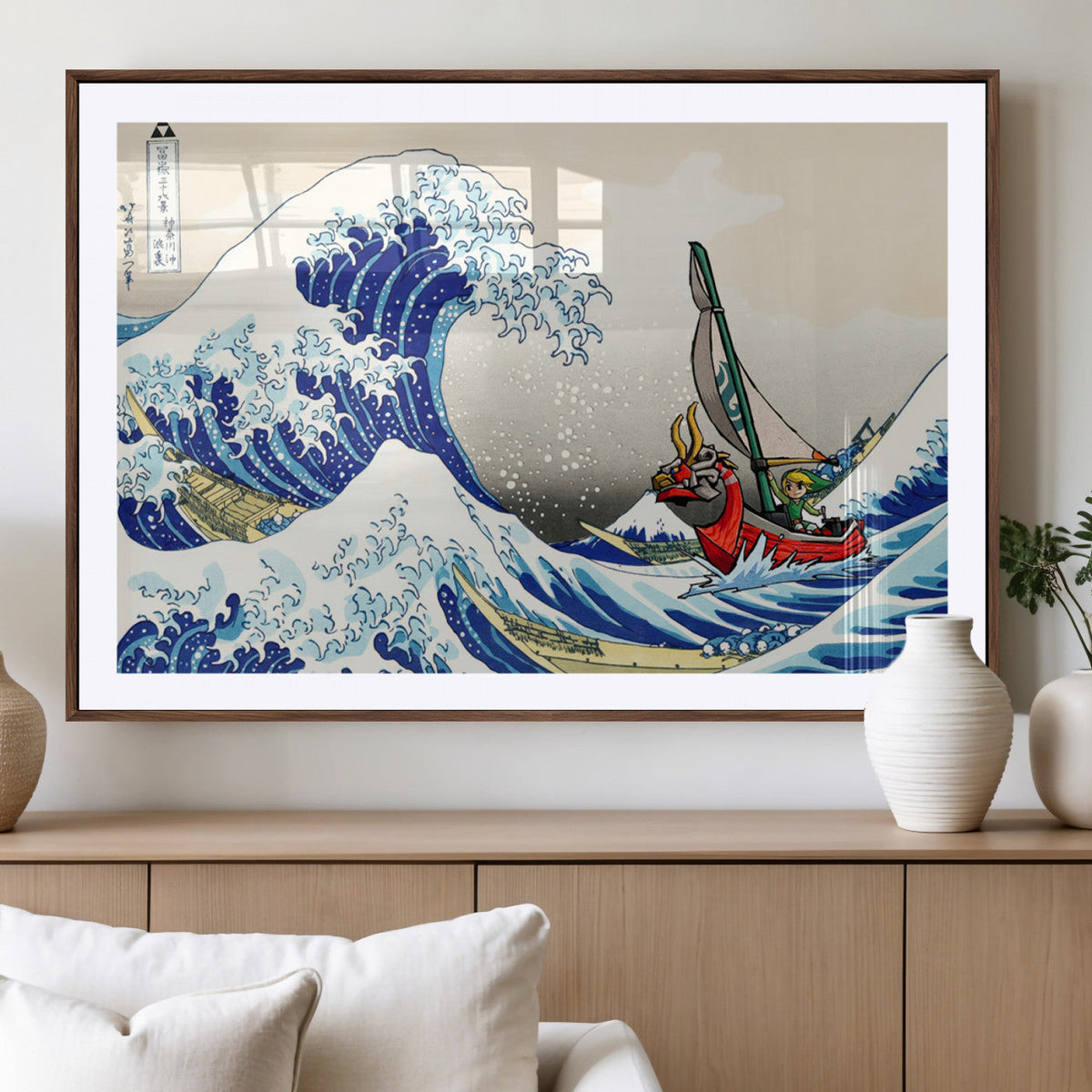 Katsushika Hokusai Kanagawa Giant Wave Wall Art Canvas Print