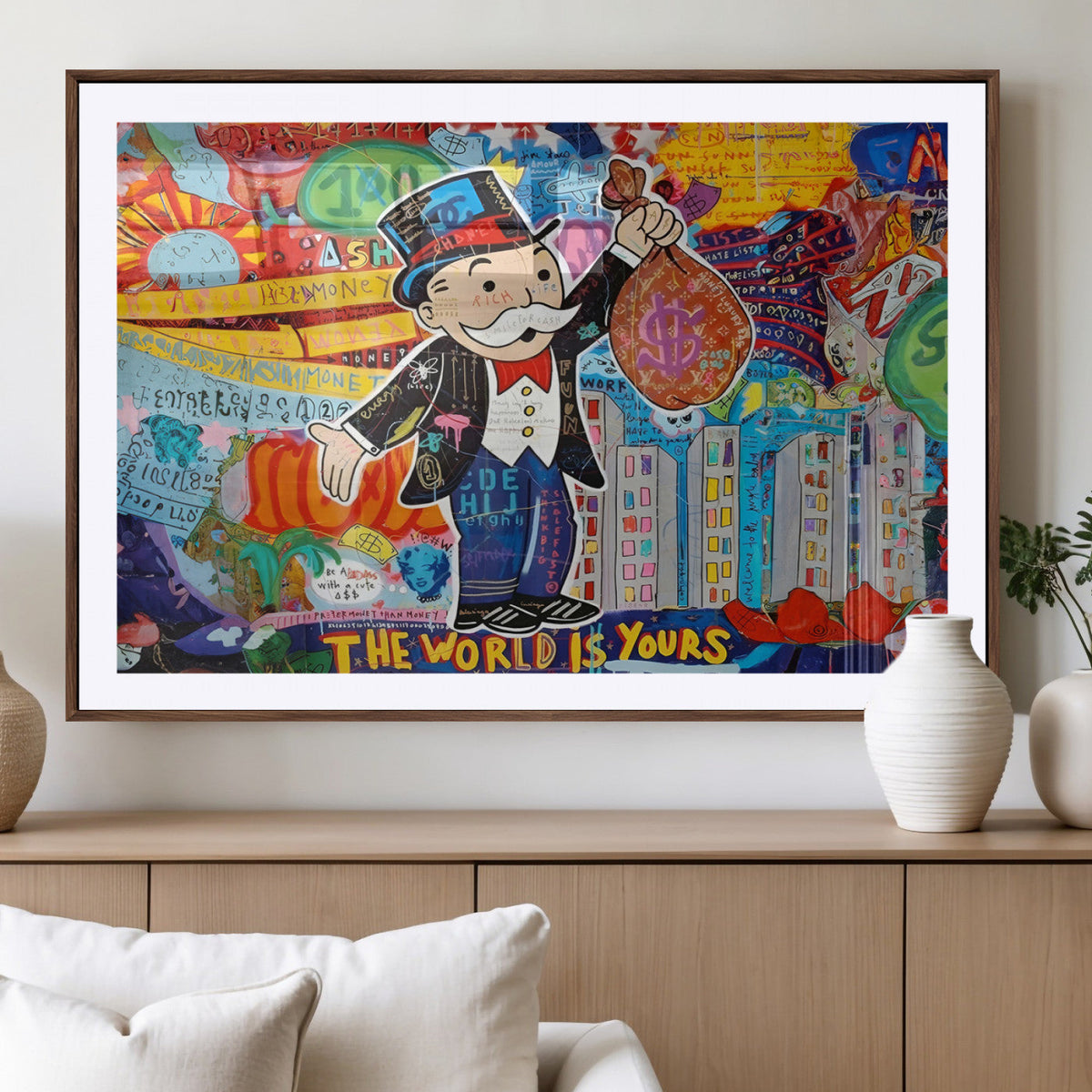 Pop Art Monopoly Man Canvas Wall Art Print - Bold and
