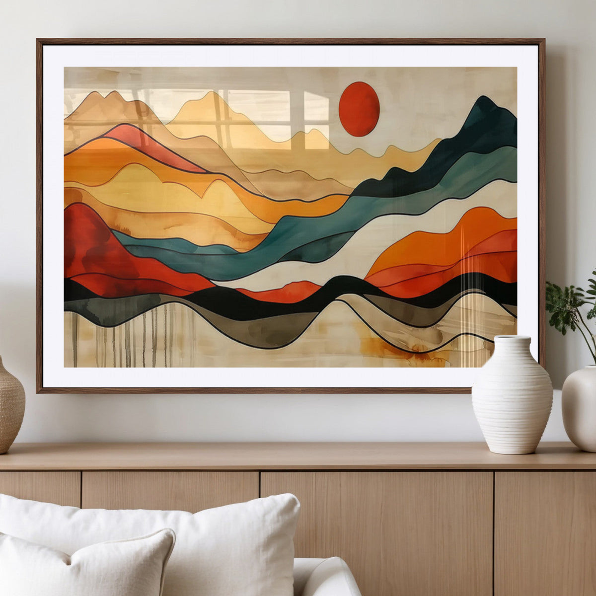 Mid Century Wall Art Print - Abstract Woodland Print -
