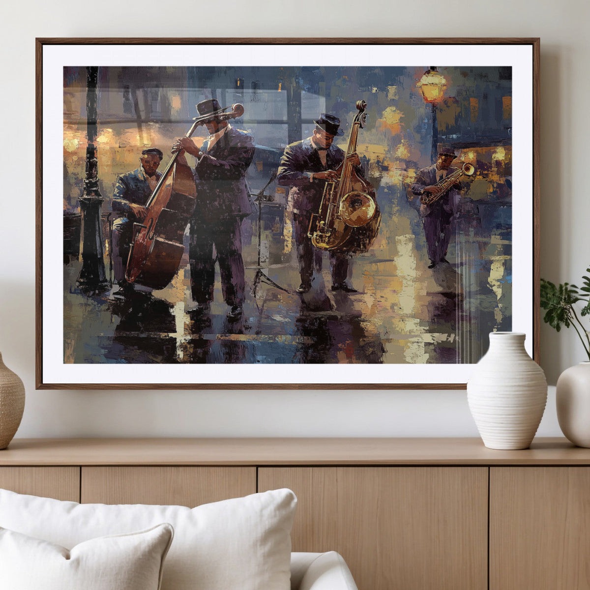 Afro Abstract Jazz Music Wall Art Canvas Print – Colorful
