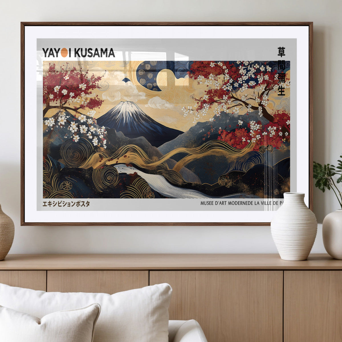 Modern Mount Fuji Wall Art Canvas Print – Framed Abstract