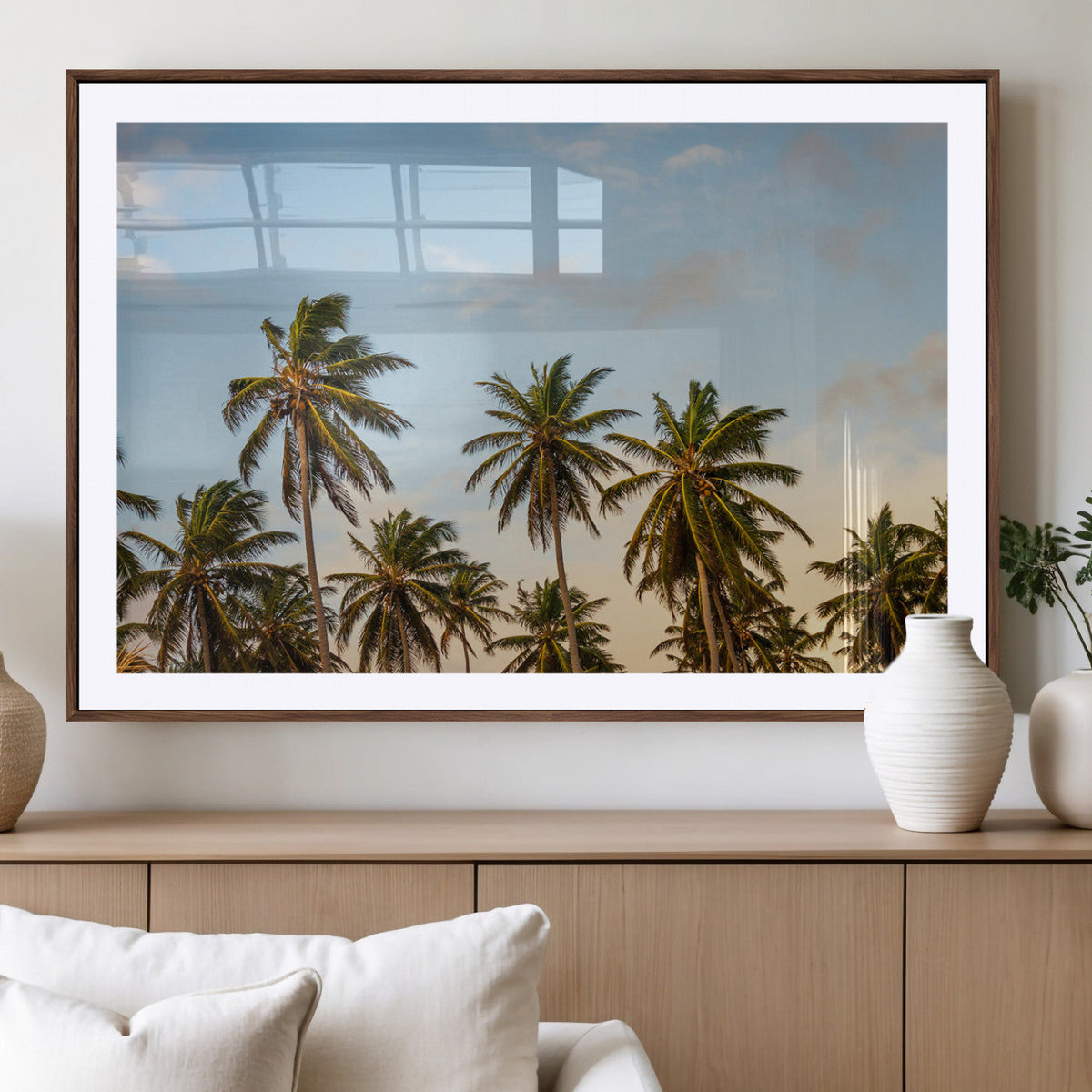 Palm Trees Wall Art Canvas Print – Framed Tropical Vibes Art