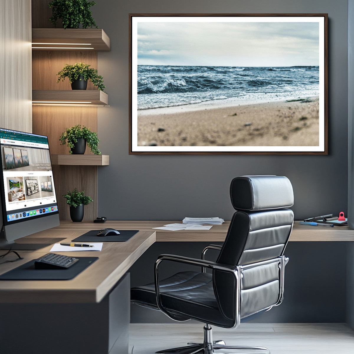 Ocean Wall Art Canvas Print – Moody Coastal Seascape Scene
