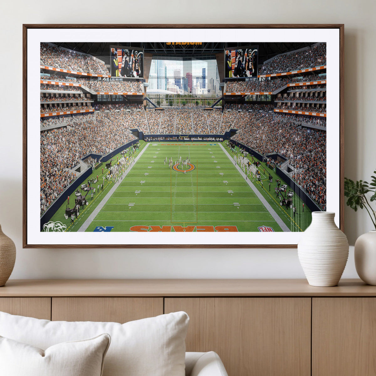 Chicago Bears Soldiers Field Wall Art Canvas Print – Framed