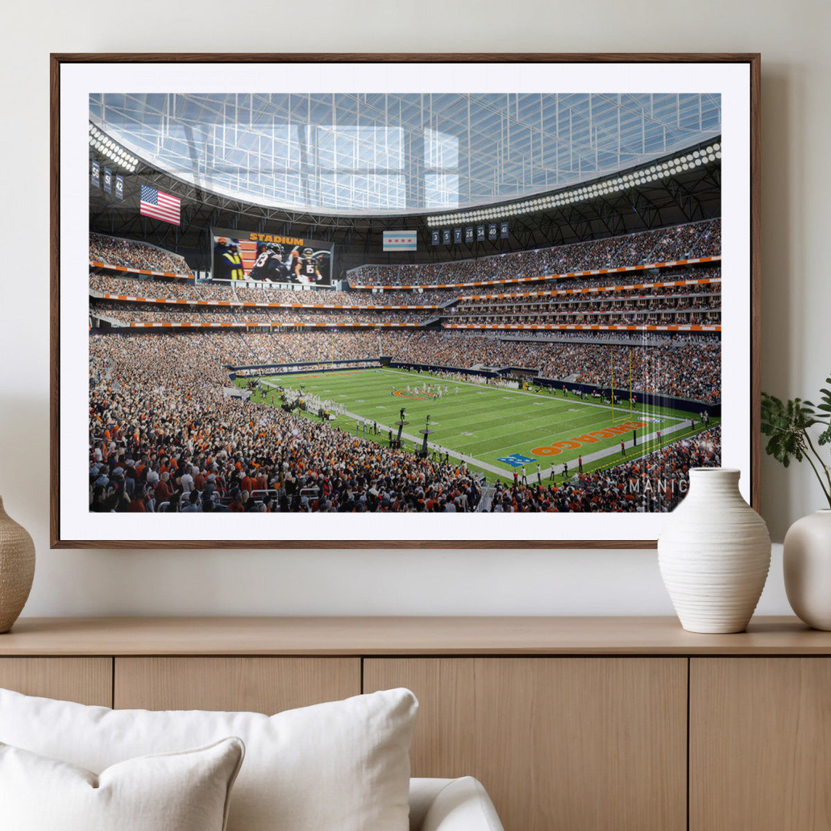 Chicago Bears Soldiers Field Wall Art Canvas Print – Framed