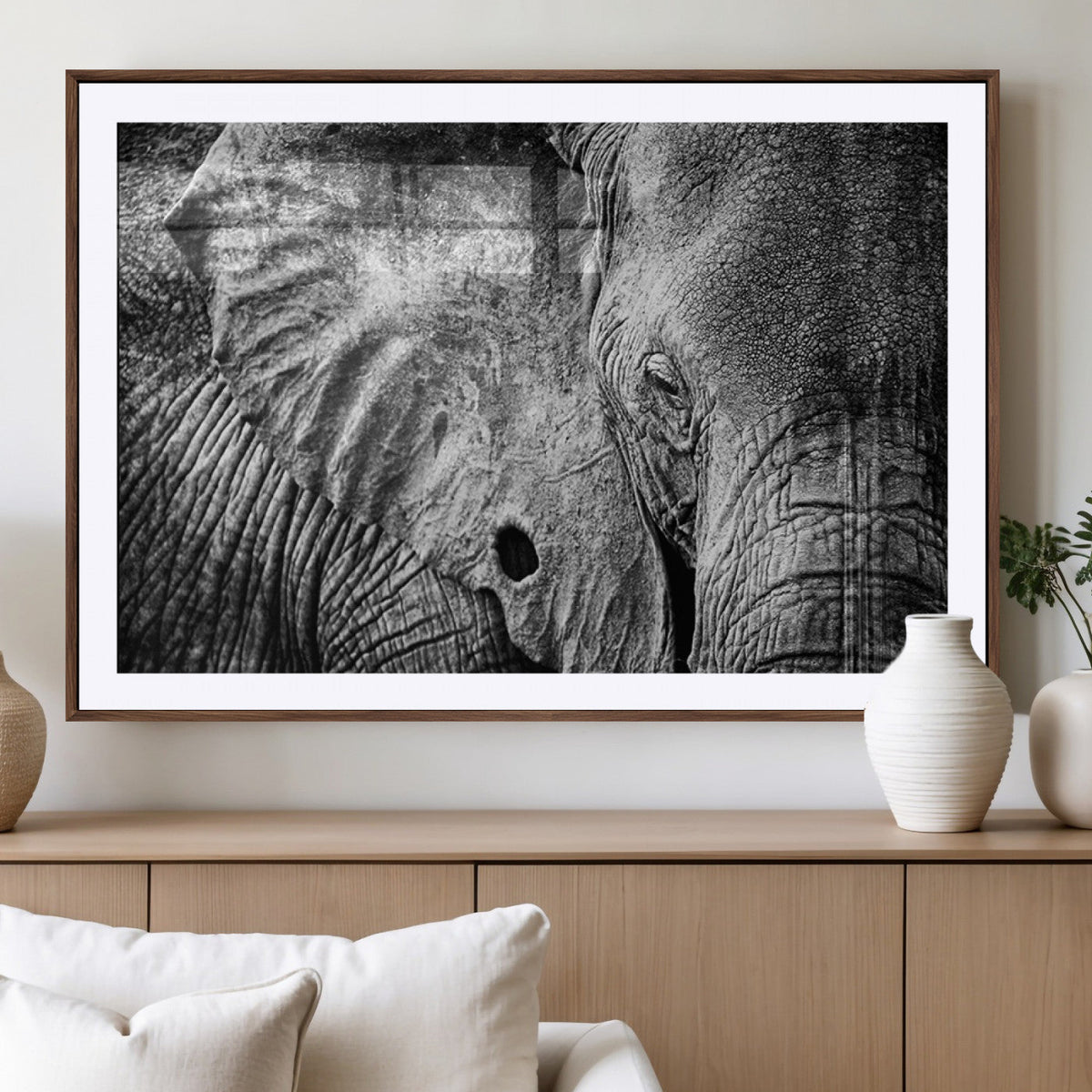 Wild Old Elephant Wall Art Canvas Print