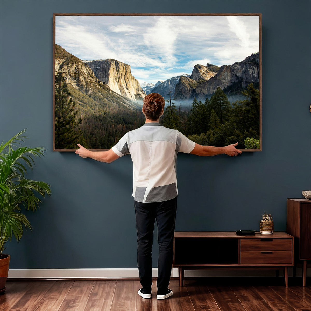 Yosemite Valley Mountain Wall Art Canvas Print, Granite