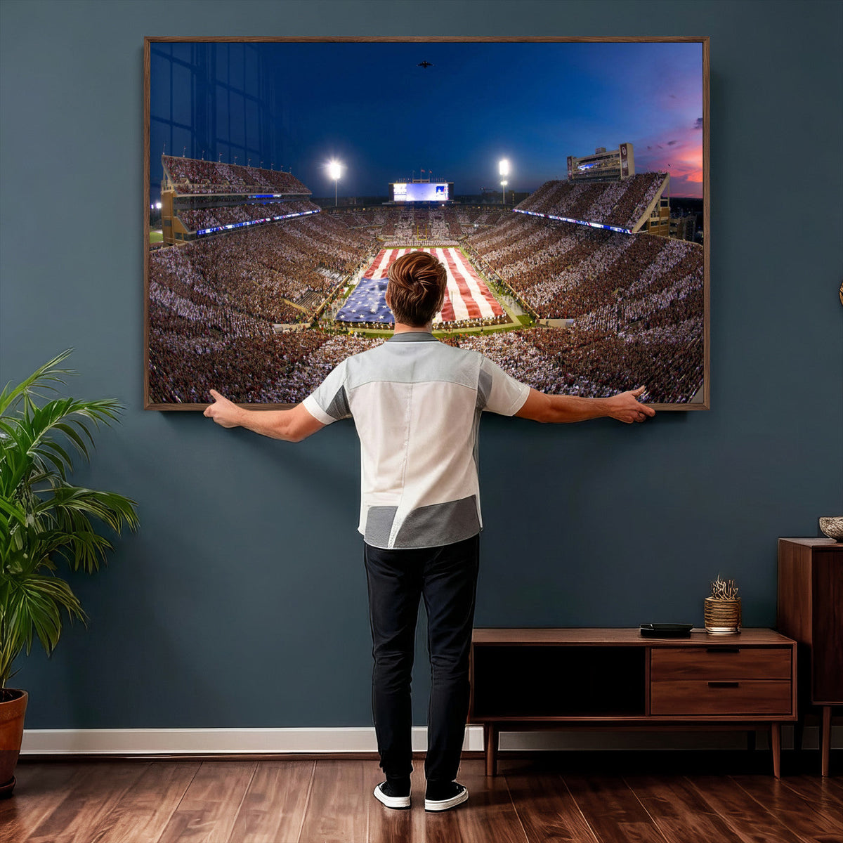 Oklahoma Sooners Memorial Stadium Wall Art Canvas Print,