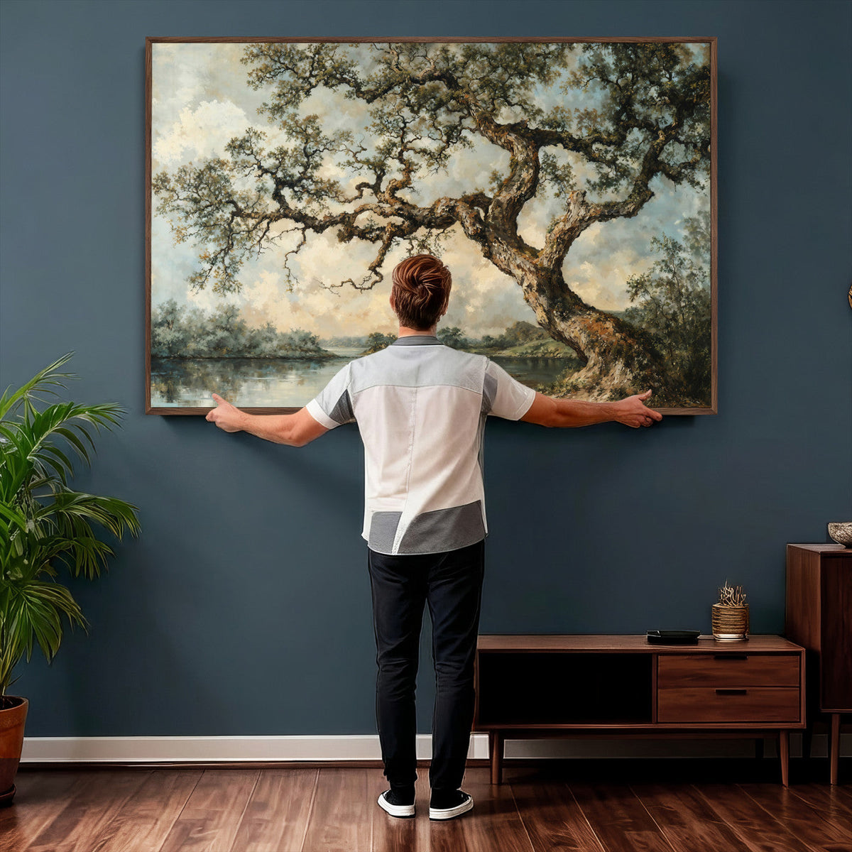 Old Oak Tree Canvas Wall Art, Turner Inspired Romantic
