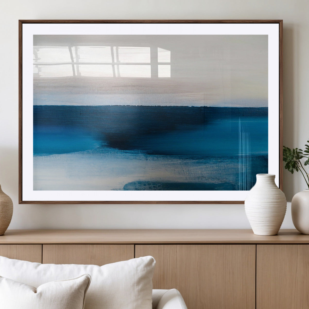 Dark Blue Abstract Wall Art Canvas Print