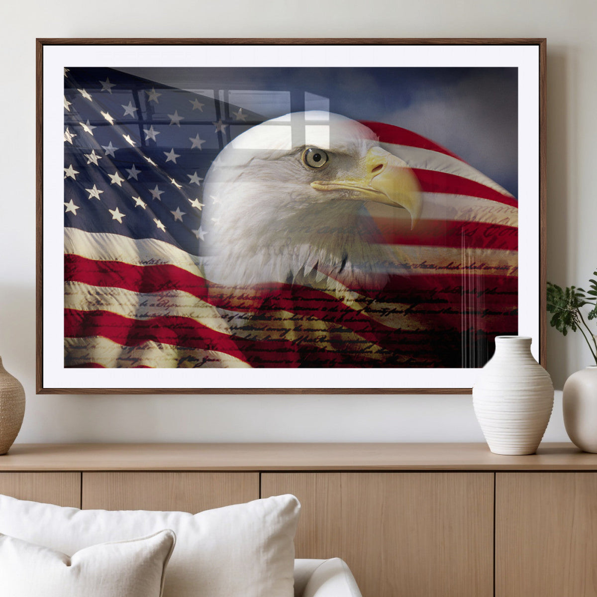 American Flag Eagle Symbol Wall Art, American Flag Eagle