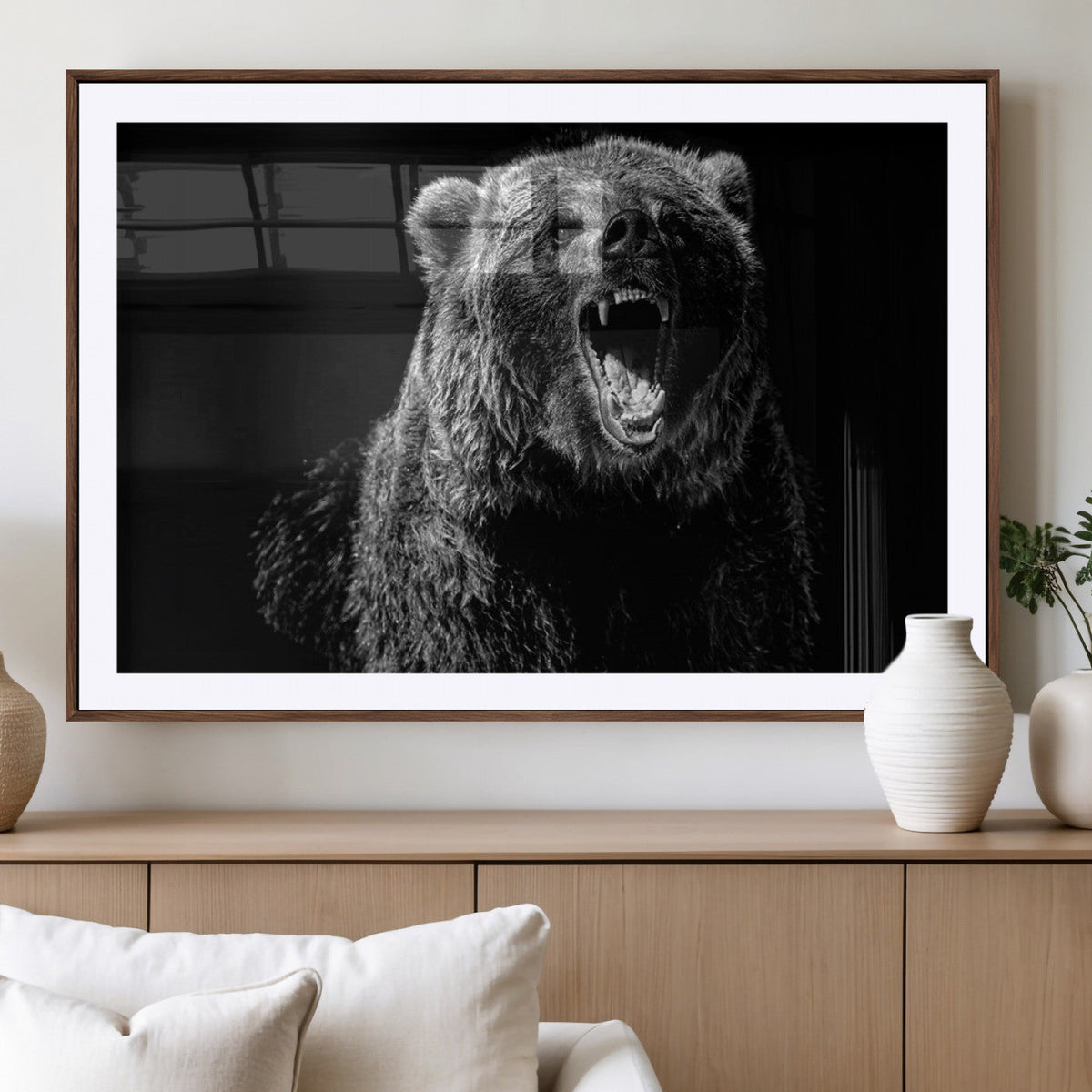 Bear Canvas Print | Wildlife Wall Art for Cabin Decor |