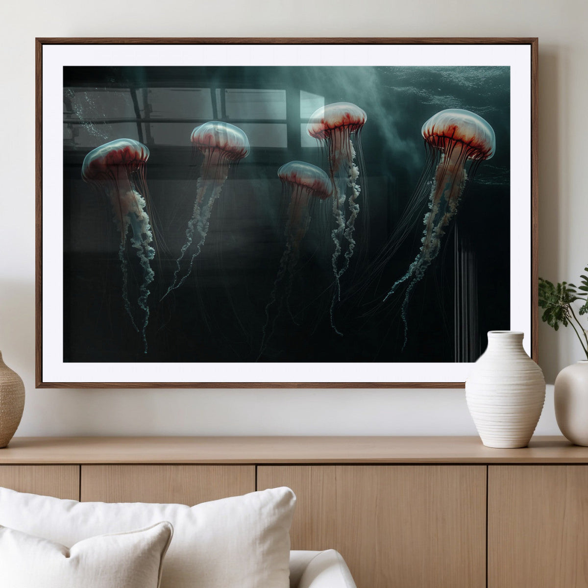 Abstract Jellyfish Wall Art Canvas Print