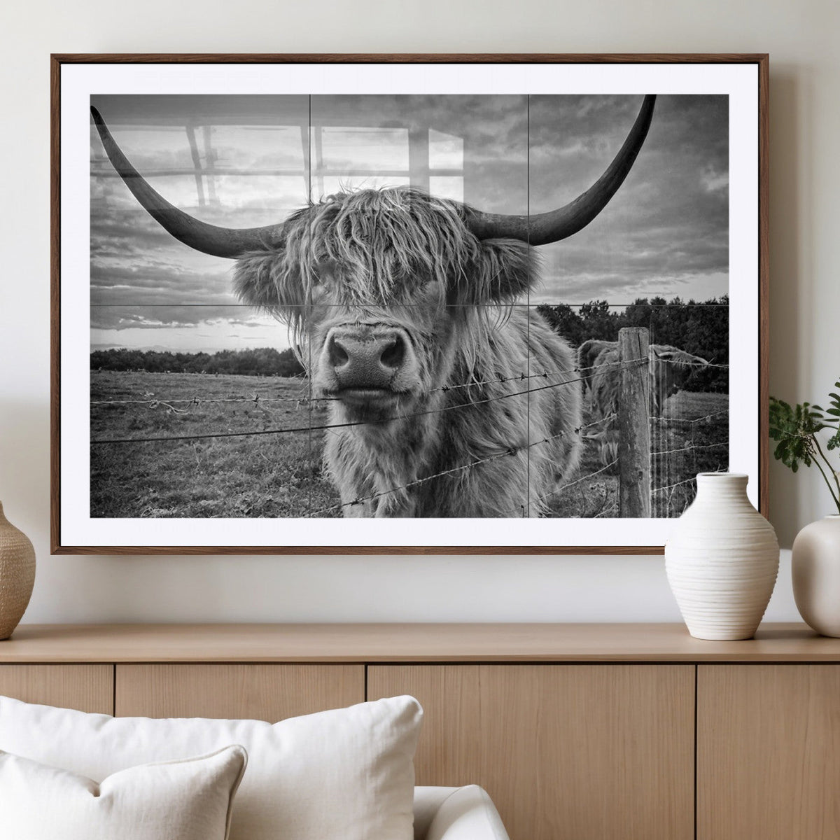 Scottish Highland Cow Wall Art Canvas Print | Ready to Hang