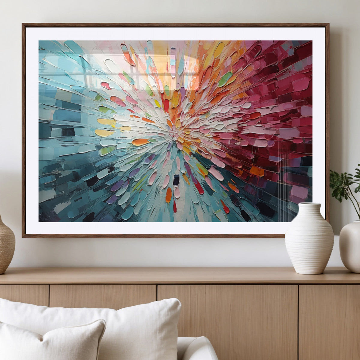 Radiant Bloom Abstract Floral Wall Art Canvas Print -