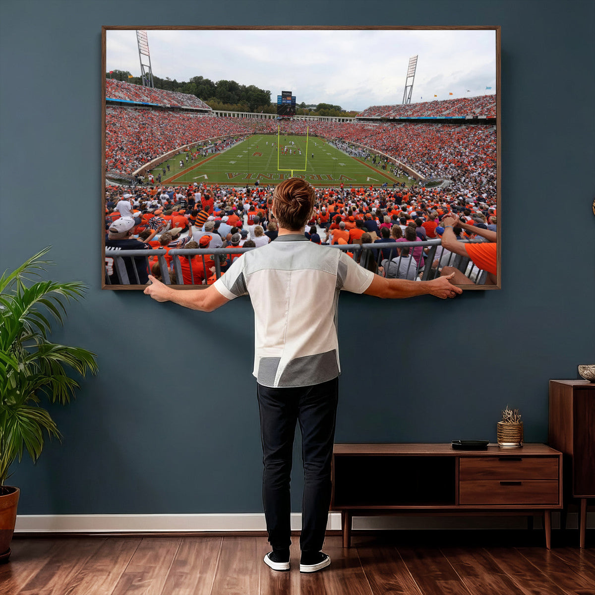 Virginia Cavaliers Football Team Print - Charlottesville Scott Stadium Print Wall Art Canvas