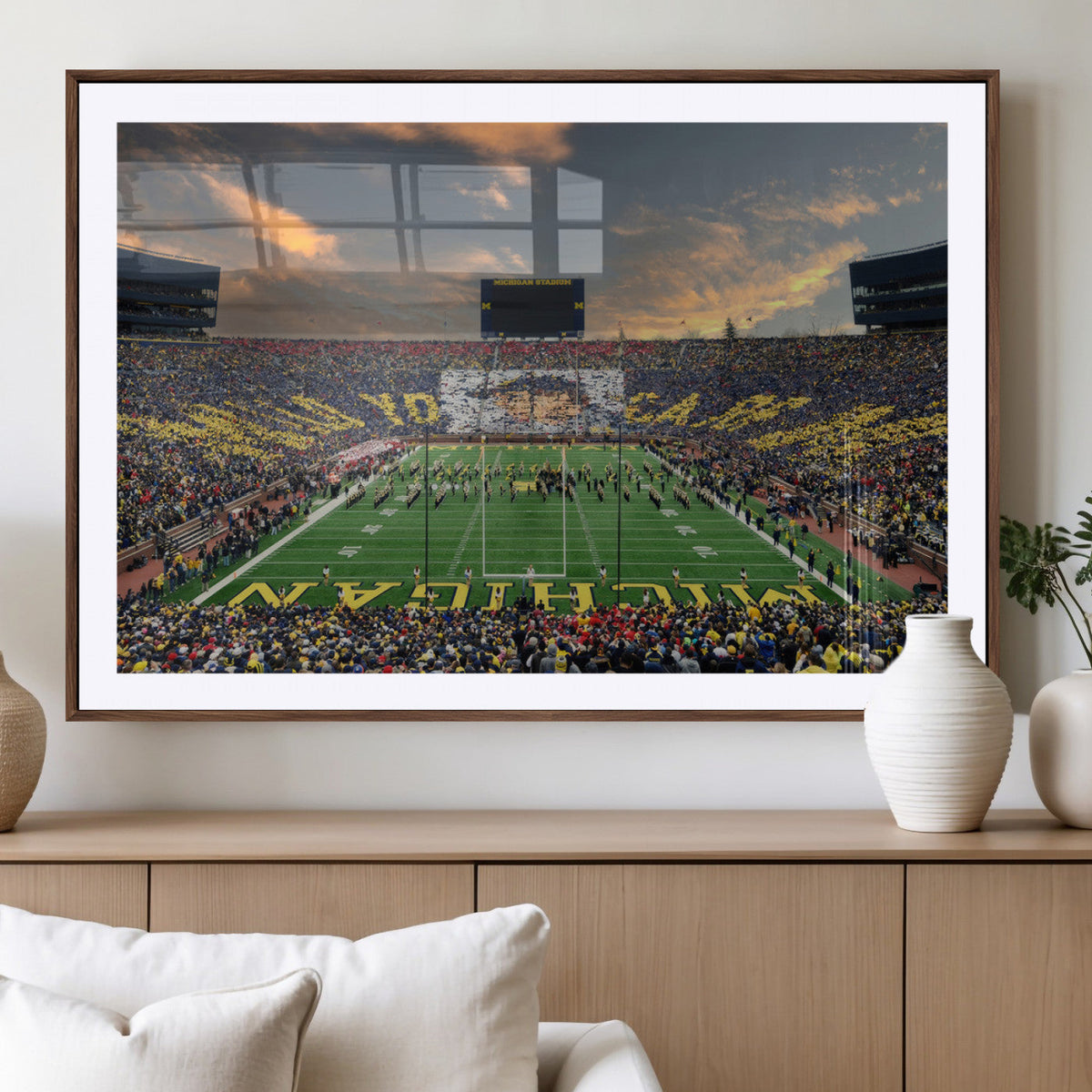 University of Michigan Wolverines Print Canvas, Football