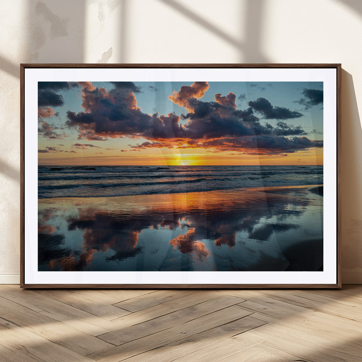 Beach Sunset Print - Stunning Ocean Canvas Artwork with