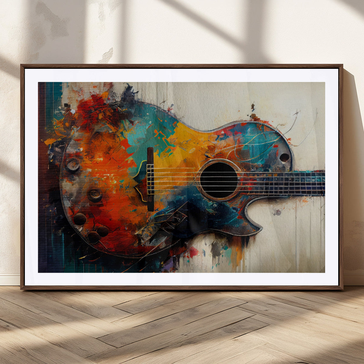 Abstract Guitar Wall Art Canvas | Vibrant Music-Inspired Art