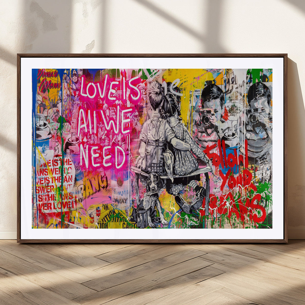 Follow Your Dreams & Love is All We Need Graffiti Street Art