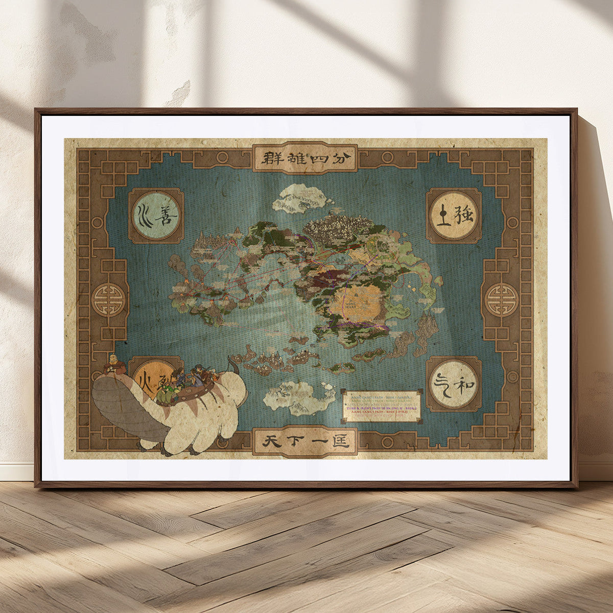 Avatar Wall Art: The Last Airbender Vintage Map - Wall Art