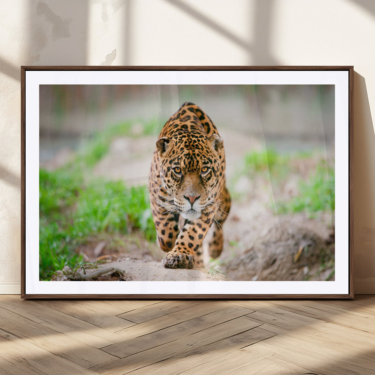 Leopard on the Prowl - Stunning Large Framed Leopard Wall