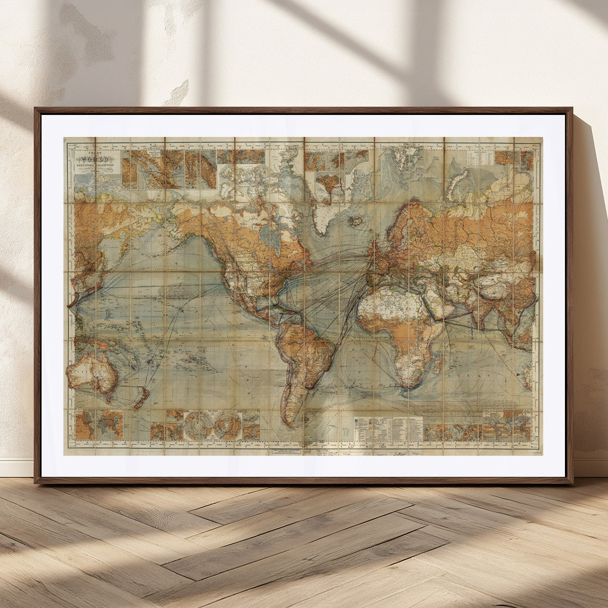 Push Pin World Map Canvas Print – Travel Tracker Wall Art
