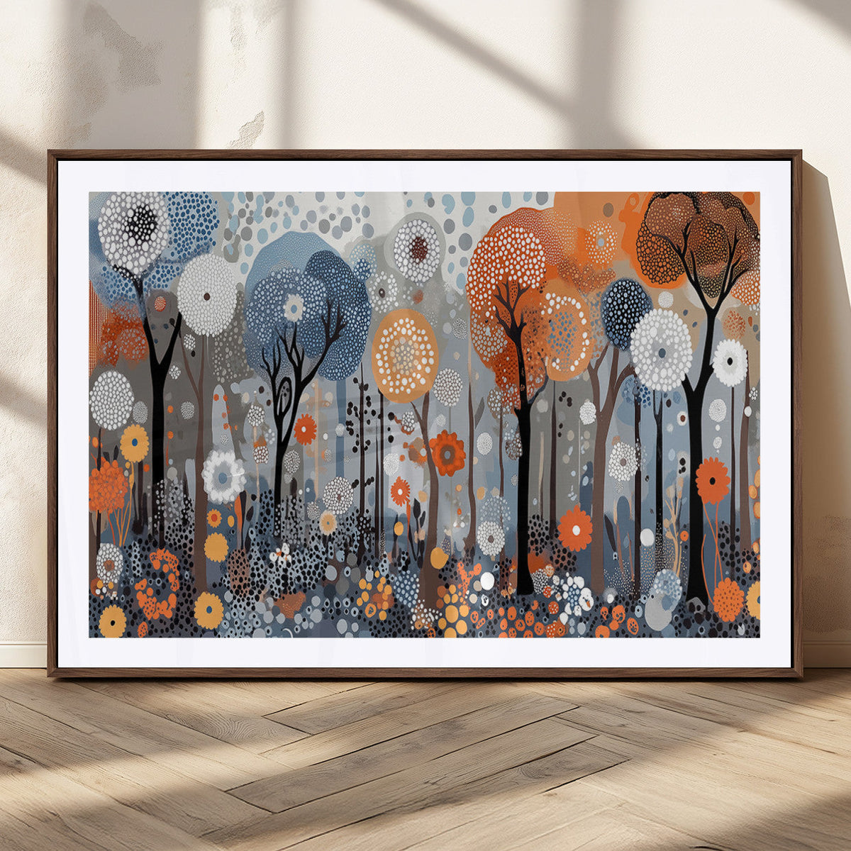 Abstract Winter Landscape Canvas Wall Art Print - Large