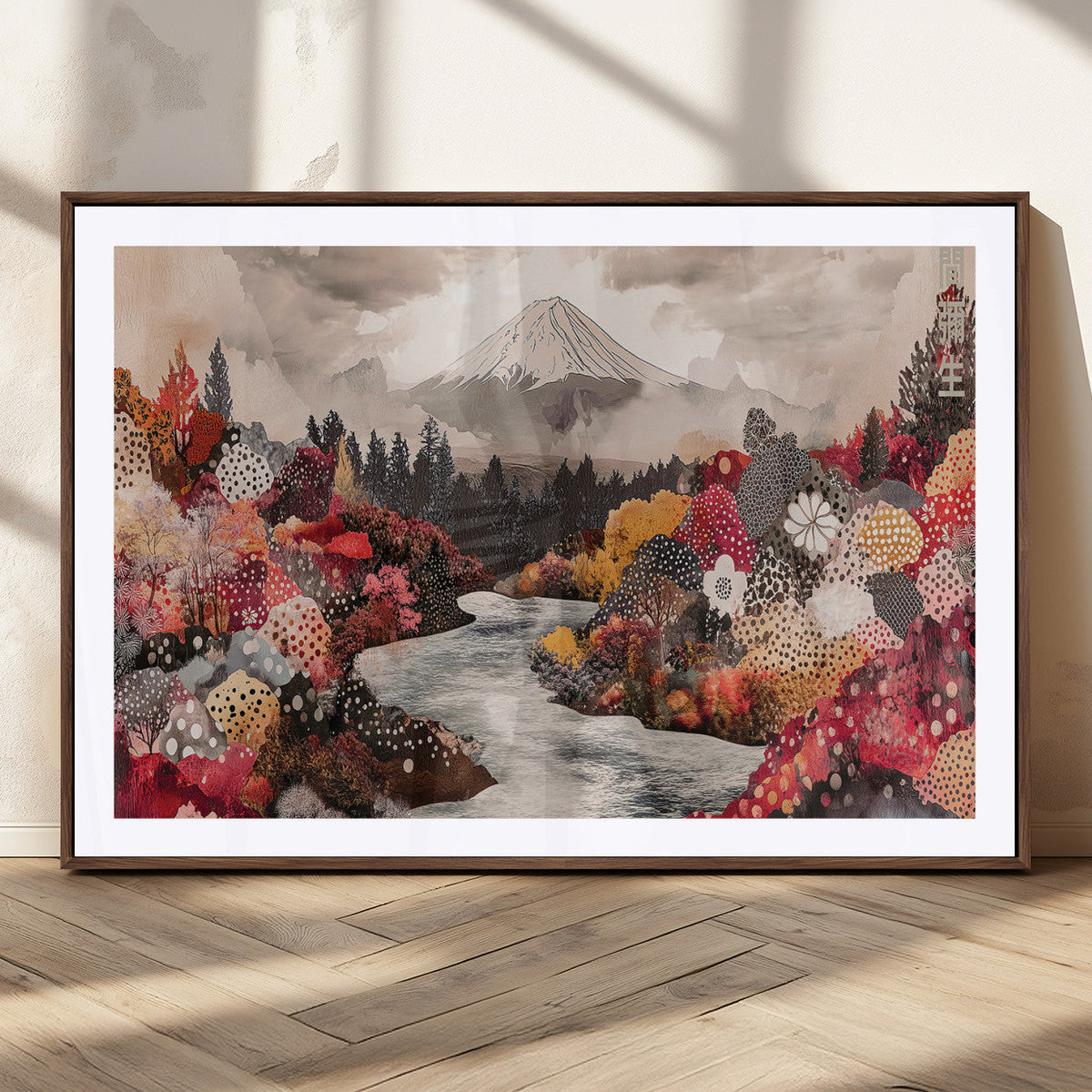 Mountain Wall Art Canvas Print – Framed Autumn Forest