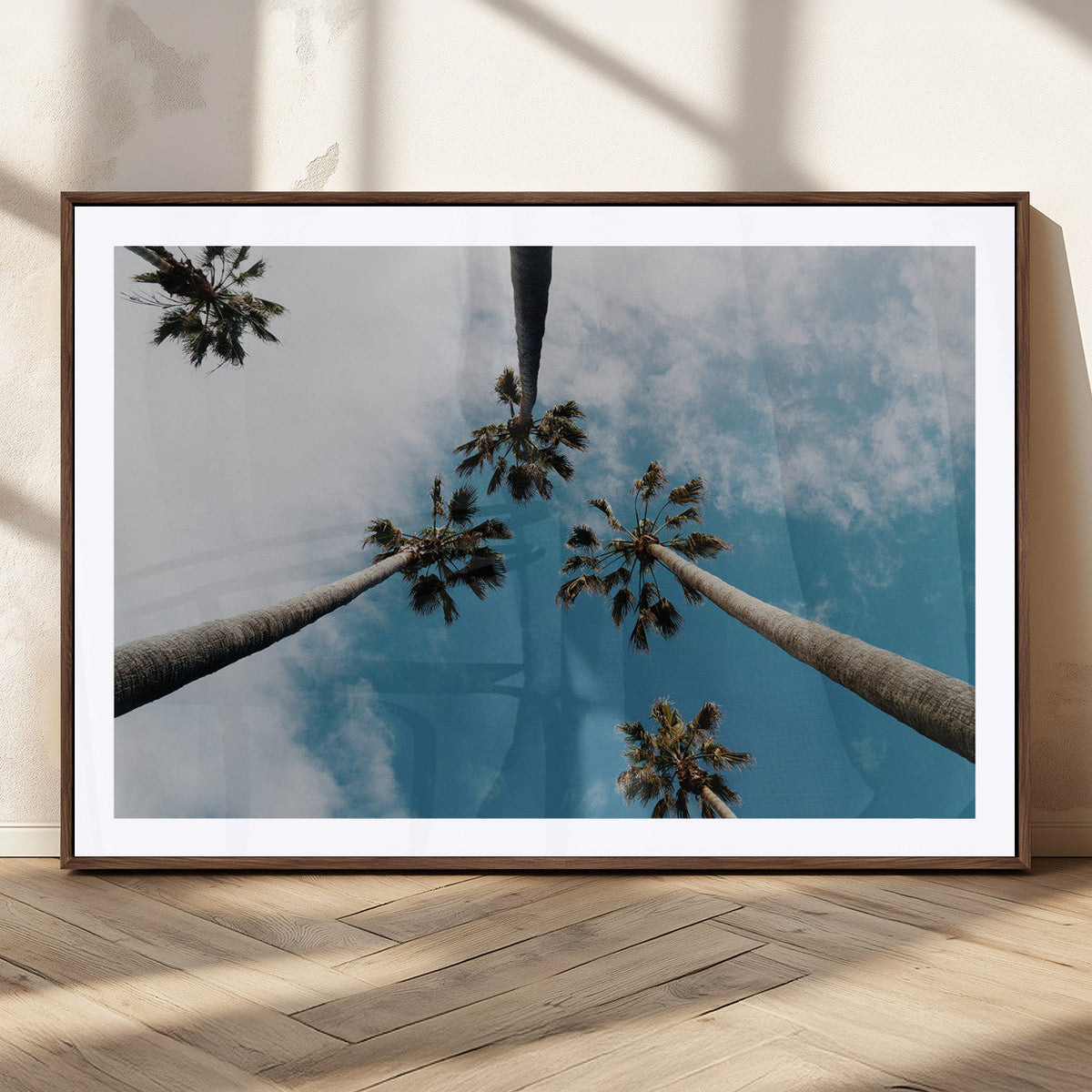 Tropical Palm Trees Wall Art Canvas Print Framed California