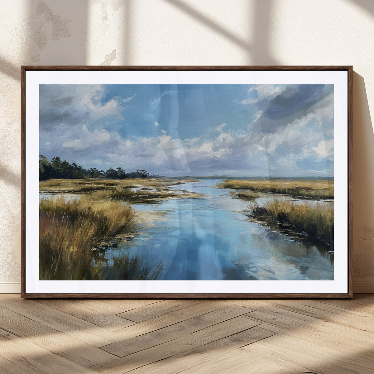 Marshland Wall Art Canvas Print – Serene Water Reflection